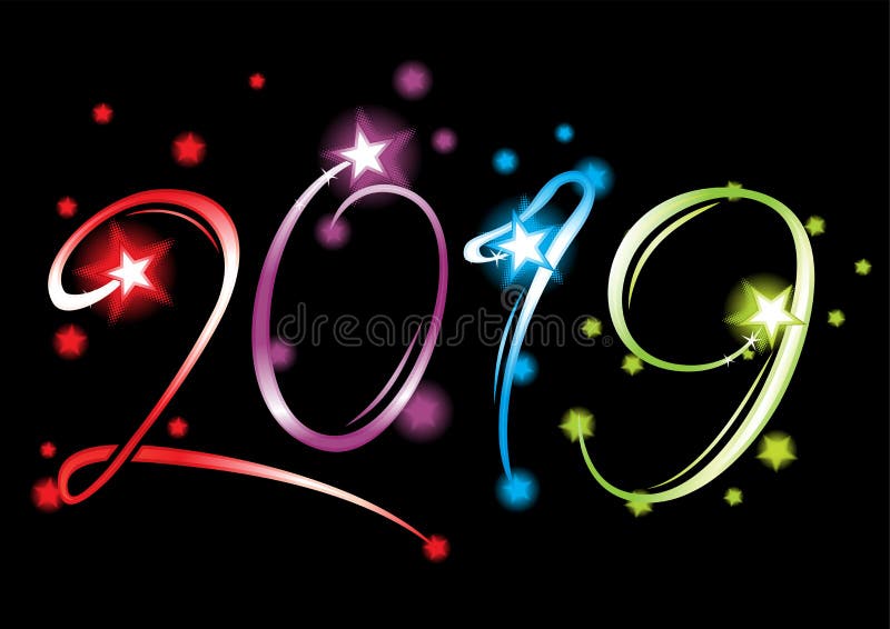Событие Нового Года 2019 грандиозное иллюстрация штока Событие Нового Года 2019 грандиозное иллюстрация штока