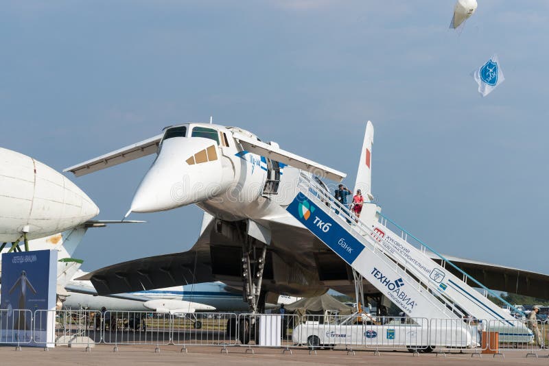 Советский пассажирский самолет Туполева TU144 зазвуковой стоковые фото Советский пассажирский самолет Туполева TU144 зазвуковой стоковые фото