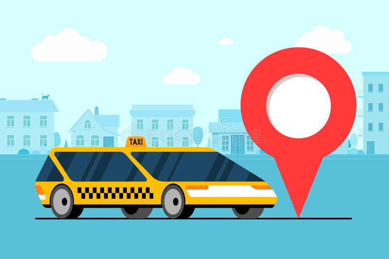 Современный желтый автомобиль Ñ€Ñдом Ñ Ð³ÐµÐ¾Ñ‚ÐµÐ³Ð¾Ð¼ gps раÑположение pin значРиллюстрация штока Современный желтый автомобиль Ñ€Ñдом Ñ Ð³ÐµÐ¾Ñ‚ÐµÐ³Ð¾Ð¼ gps раÑположение pin значРиллюстрация штока