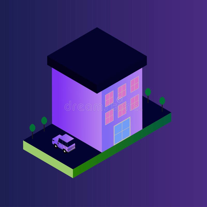 Современный равновеликая домашняя иллюстрация вектора вектора 3d изображения простого дома. Современный равновеликий домашний вектор изображения. Иллюстрация вектора простого значка дома. Дом создание значка вектора- это простой и современный.