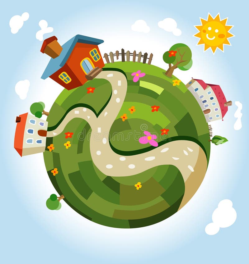 Friendly small Planet. Vector Illustration. Friendly small Planet. Vector Illustration