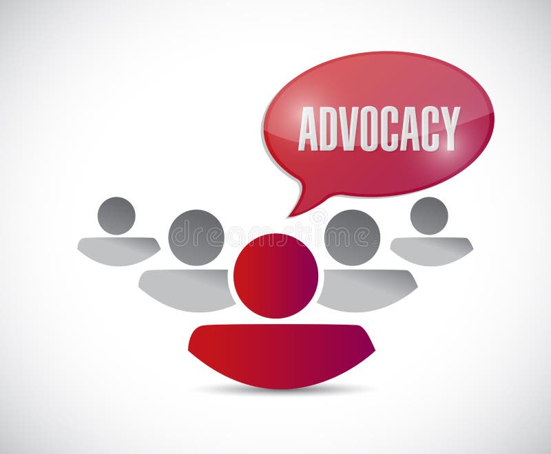 Advocacy message and team illustration design over a white background. Advocacy message and team illustration design over a white background