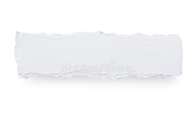 Torn white paper banner, casting soft shadow over white. Torn white paper banner, casting soft shadow over white.