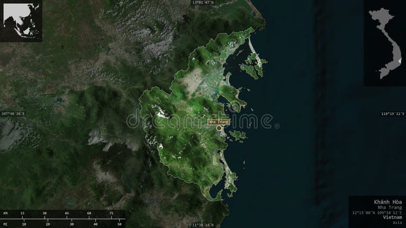 Состав Khanh Hoa Вьетнама. Спутник иллюстрация штока
