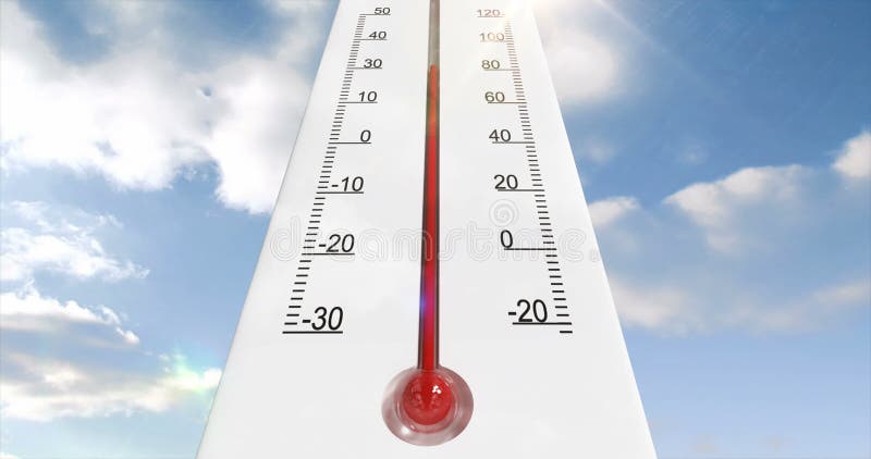 Составное изображение цифров гигантского термометра