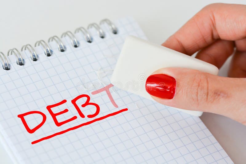 Erase a personal debt abstract concept. Erase a personal debt abstract concept