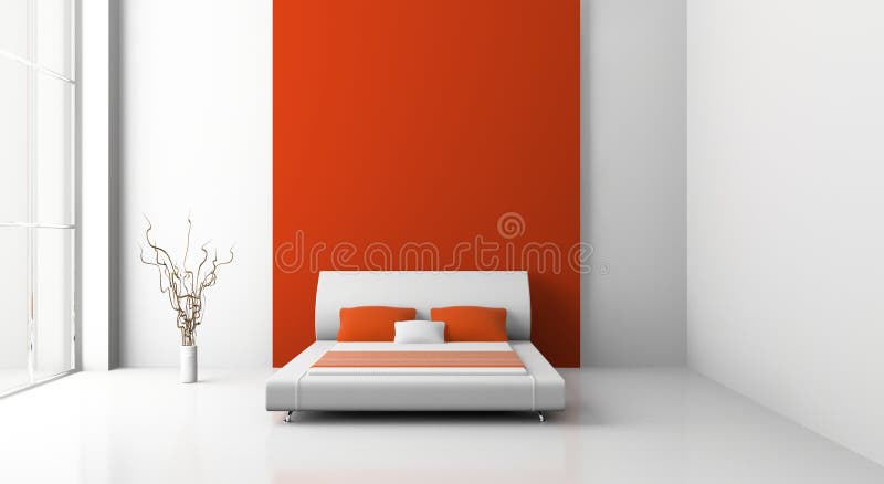 Modern interior of a bedroom room 3D. Modern interior of a bedroom room 3D