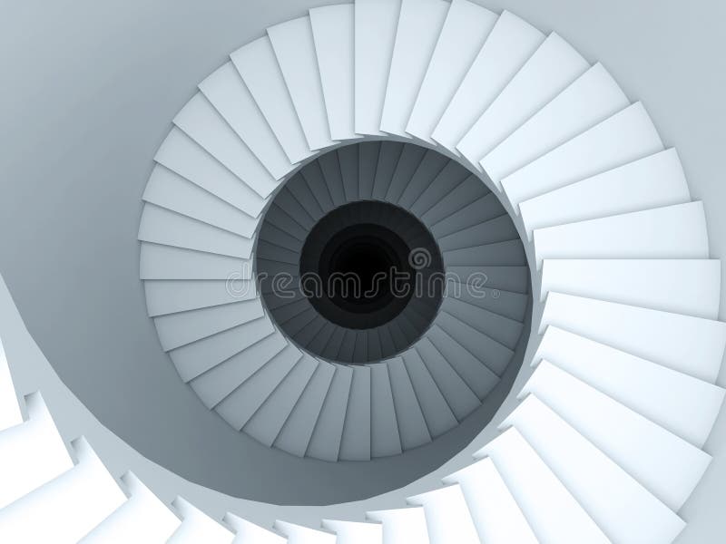 A 3d illustration of a spiral stair to the infinity. A 3d illustration of a spiral stair to the infinity.