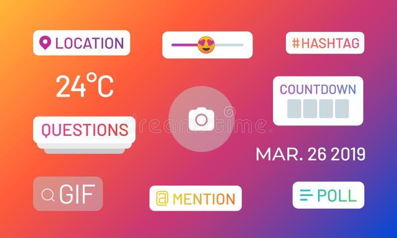 Списки избирателей рассказов Instagram Социальные значки средств массовой информации и функциональные стикеры, слайдер списка изб иллюстрация вектора Списки избирателей рассказов Instagram Социальные значки средств массовой информации и функциональные стикеры, слайдер списка изб иллюстрация вектора