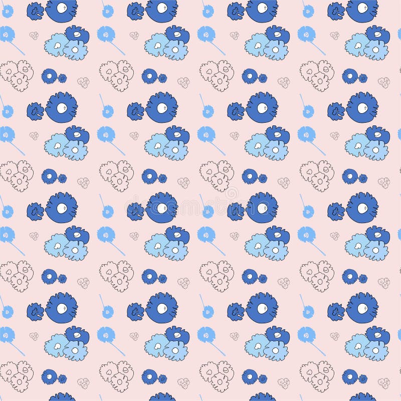 Floral ornament. Seamless pattern, from decorative floral and plant elements, for decorating, printing on fabrics, color illustration in vector