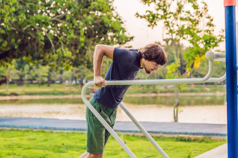 Teenager outdoor gym vintage