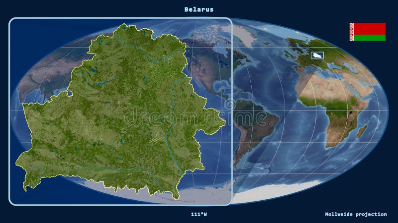 Спутник Беларуси. Осталось mollweide иллюстрация штока