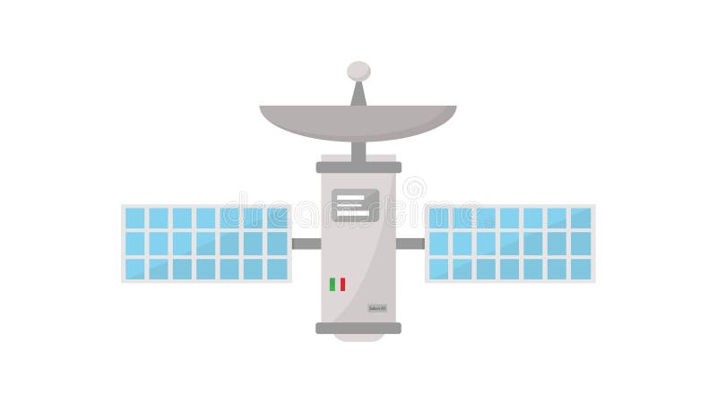 Спутниковый плоский солнечный изолированный значок космоса антенны иллюстрация вектора Спутниковый плоский солнечный изолированный значок космоса антенны иллюстрация вектора