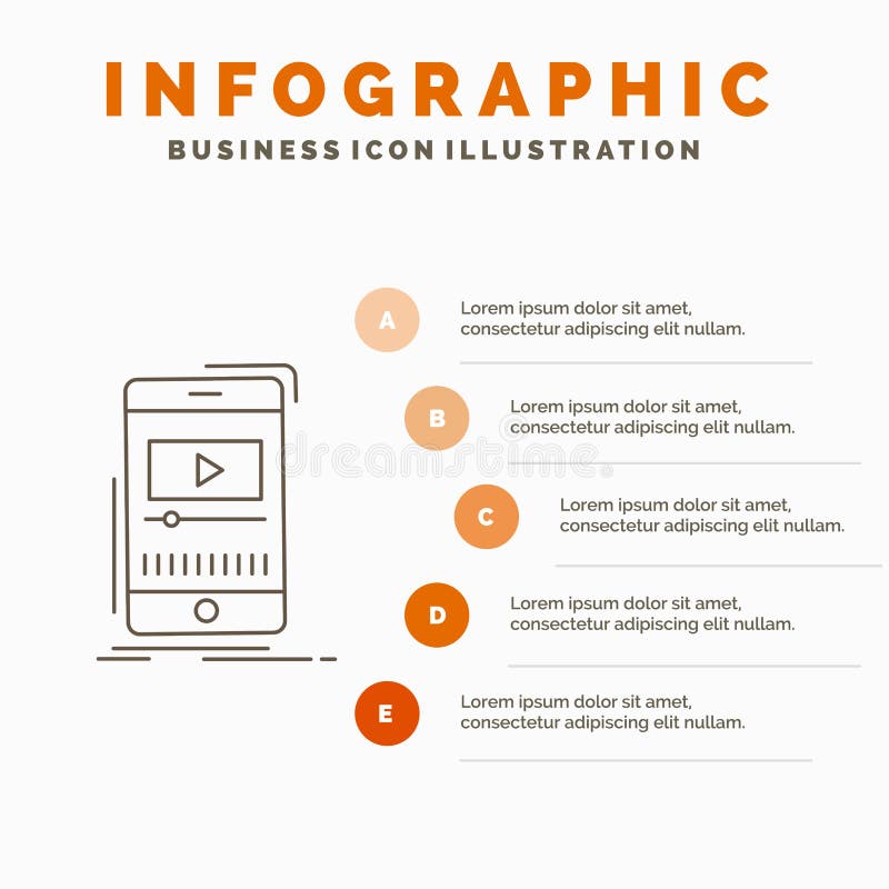 средства массовой информации, музыка, игрок, видео, мобильный шаблон Infographics для вебсайта и представление r иллюстрация вектора средства массовой информации, музыка, игрок, видео, мобильный шаблон Infographics для вебсайта и представление r иллюстрация вектора