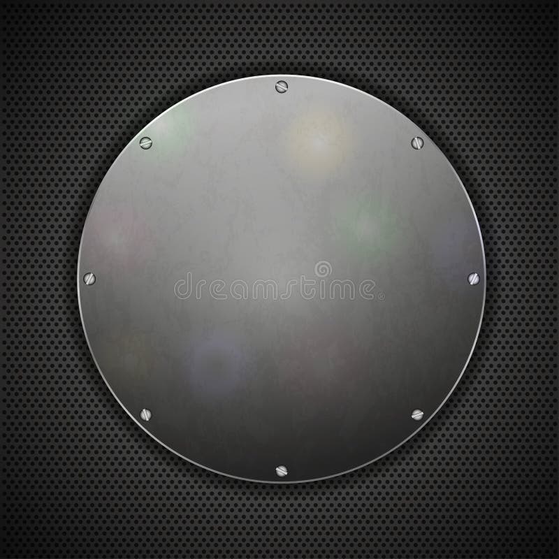 Circle steel plate on metal background. Vector illustration. Circle steel plate on metal background. Vector illustration