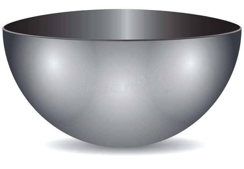Steel bowl, a hemisphere. Utensils for commercial and home kitchens. Vector illustration. Steel bowl, a hemisphere. Utensils for commercial and home kitchens. Vector illustration.