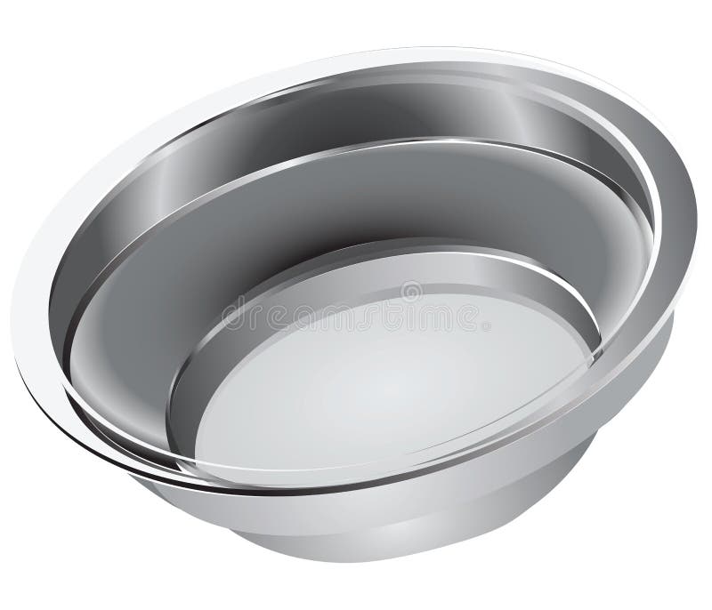 Steel bowl for domestic use and feeding pets. Vector illustration. Steel bowl for domestic use and feeding pets. Vector illustration.