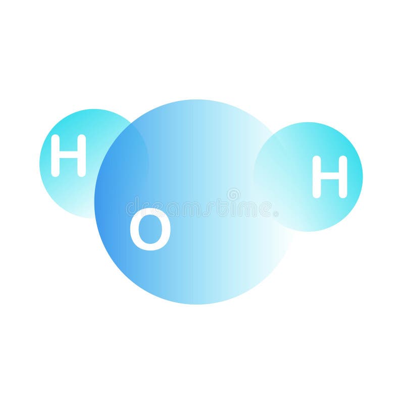 Molecula schem of water. H2O formula for school nature saince art design stoock vector illustration royalty free illustration