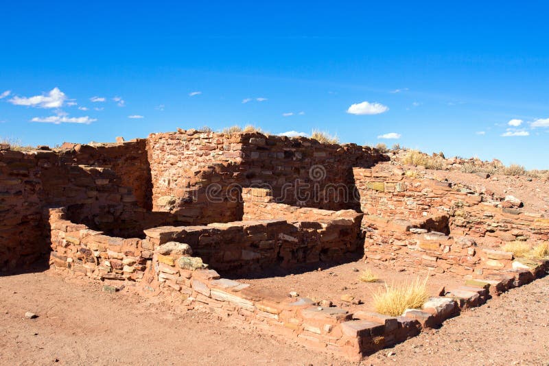 Ruins of an ancient Hopi ancestral building preserved at Homolovi State Park near Winslow, Arizona. Ruins of an ancient Hopi ancestral building preserved at Homolovi State Park near Winslow, Arizona