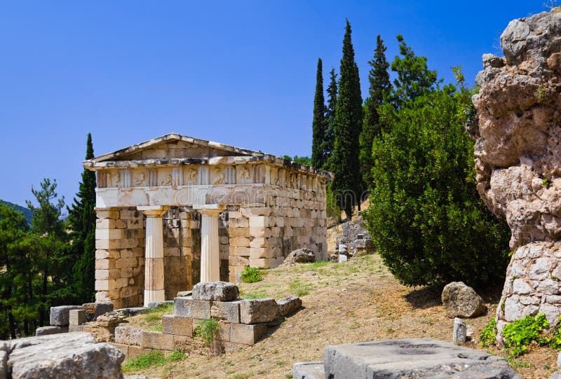 стародедовские руины delphi Греции города стоковые фото