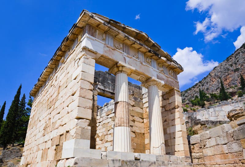 стародедовские руины delphi Греции города стоковое фото