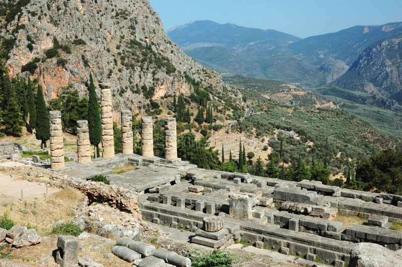 стародедовский висок грека apollo delphi Греции стоковое фото rf