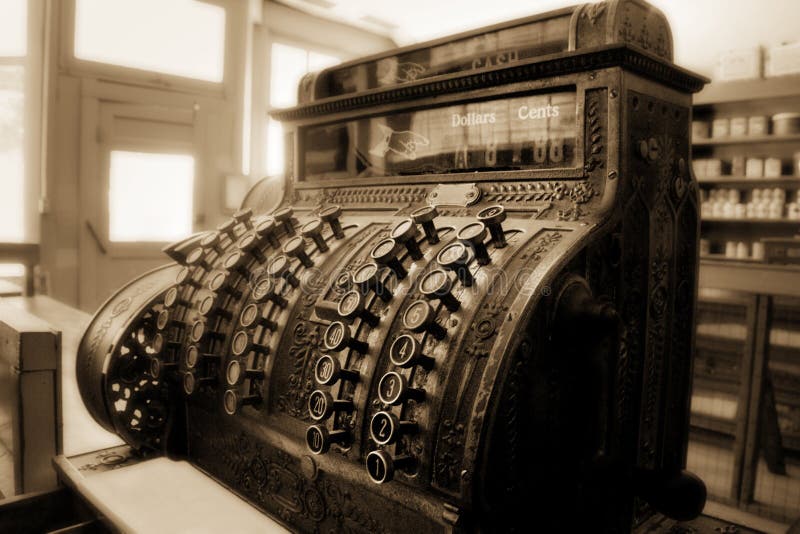 This Old Fashioned Cash Register Still Represents Doing Business iIn The Retail Industry. This Old Fashioned Cash Register Still Represents Doing Business iIn The Retail Industry