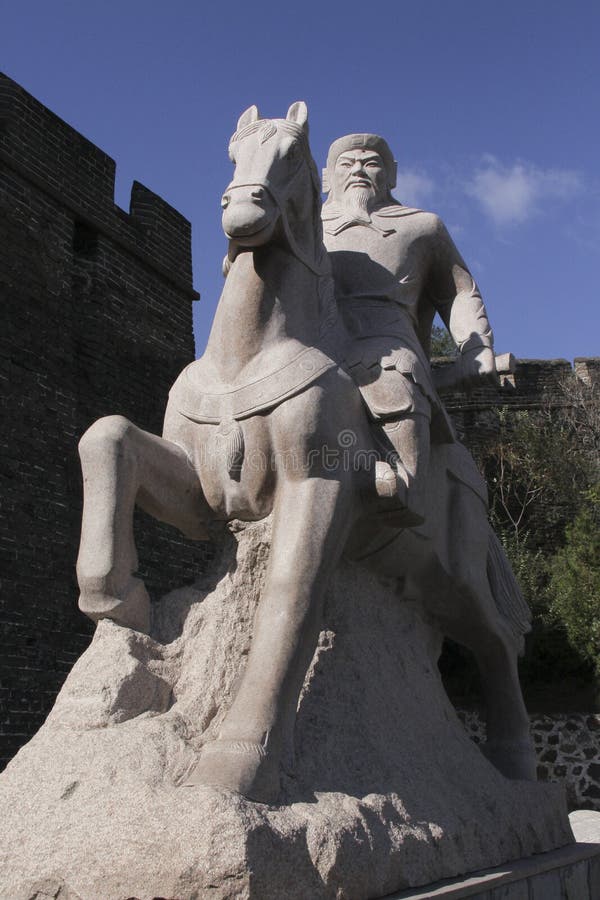 Статуя Ци Jiguang, китайского генерала династии Ming, на разделе Jinshanling Великой Китайской Стены стоковые фото Статуя Ци Jiguang, китайского генерала династии Ming, на разделе Jinshanling Великой Китайской Стены стоковые фото