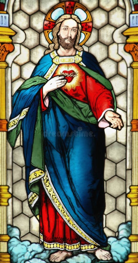 Stained Glass Sacred Heart of Jesus. Stained Glass Sacred Heart of Jesus