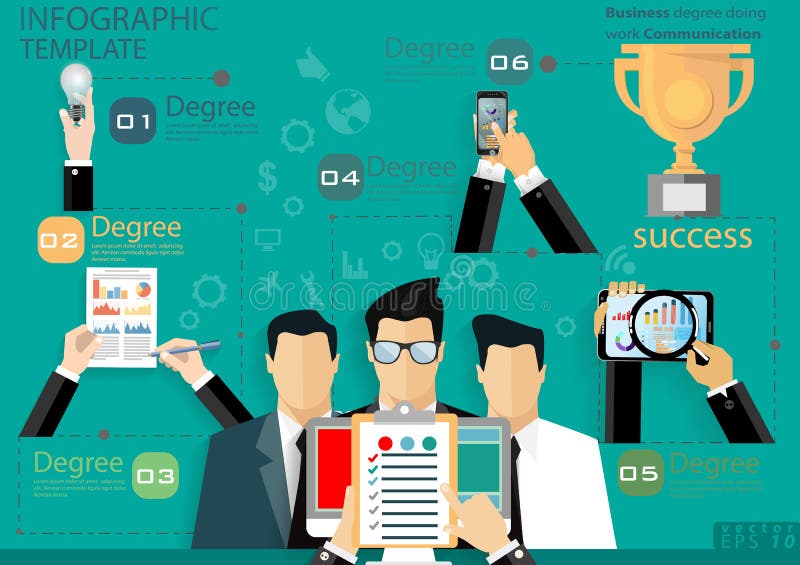 Степень дела делая связь работы для успеха desing современный шаблон Infographic иллюстрации вектора идеи и концепции с иллюстрация штока Степень дела делая связь работы для успеха desing современный шаблон Infographic иллюстрации вектора идеи и концепции с иллюстрация штока