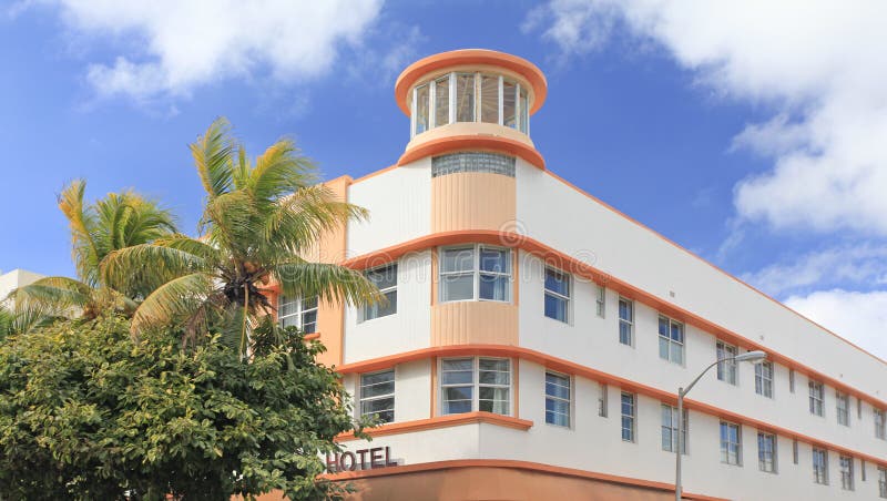 Стиль Арт Деко строя на приводе океана, Miami Beach стоковые фото Стиль Арт Деко строя на приводе океана, Miami Beach стоковые фото