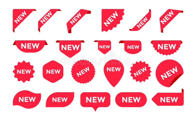 Stickers for New Arrival shop product tags, new labels or sale posters and banners vector sticker icons templates. Stickers for New Arrival shop product tags, new labels or sale posters and banners vector sticker icons templates