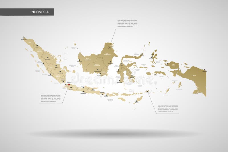 Стилизованная иллюстрация вектора карты Индонезии