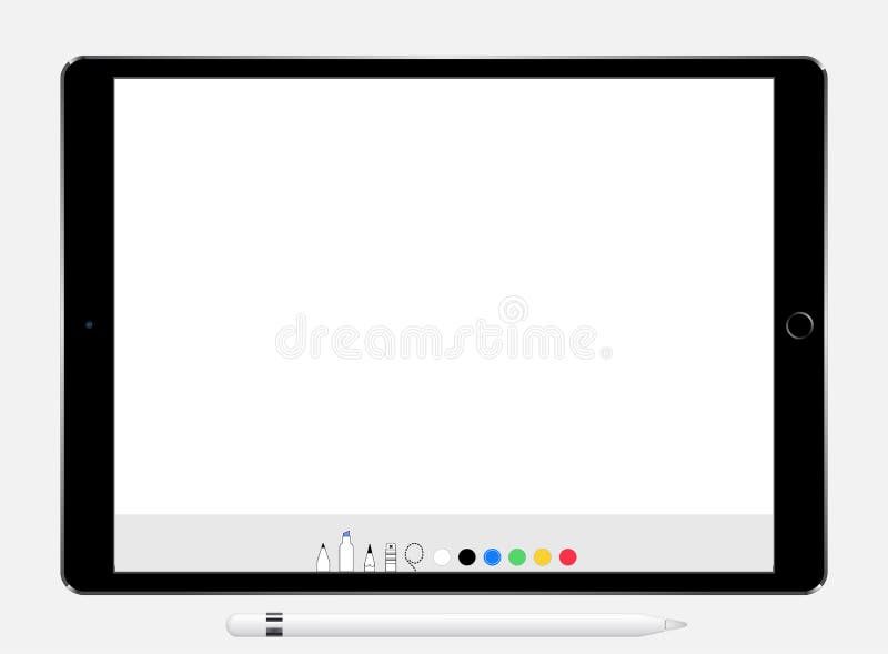 Стиль 10,5 IPad таблетки дела Pro с карандашем бесплатная иллюстрация Стиль 10,5 IPad таблетки дела Pro с карандашем бесплатная иллюстрация