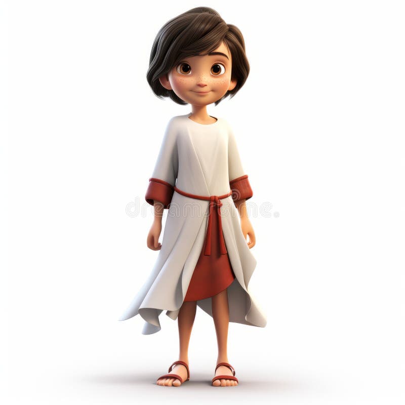 стильный 3d мультфильм ребенок иисус в стиле анимационного фильма иллюстрация штока