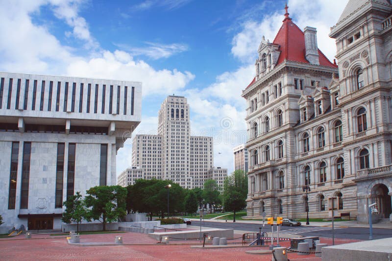 Столица Albany, штат Нью-Йорк, взгляд улицы стоковое фото