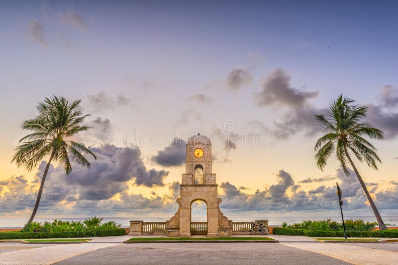 West Palm Beach, Florida, USA at the beach clock tower. West Palm Beach, Florida, USA at the beach clock tower.