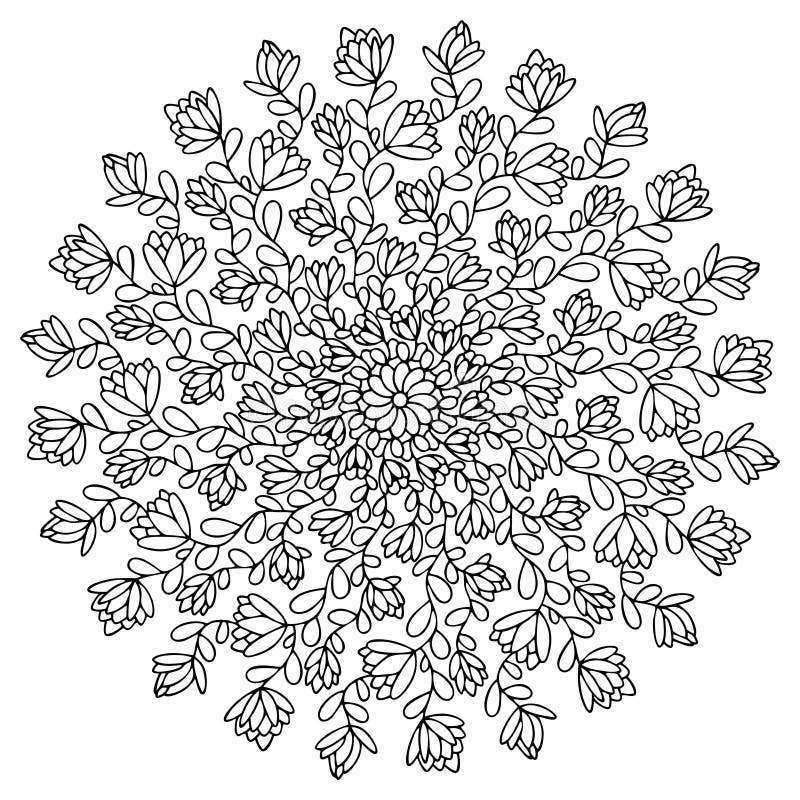 Страница простой маленькой mandala цветов окраски для иллюстрации вектора резерва взрослых иллюстрация вектора