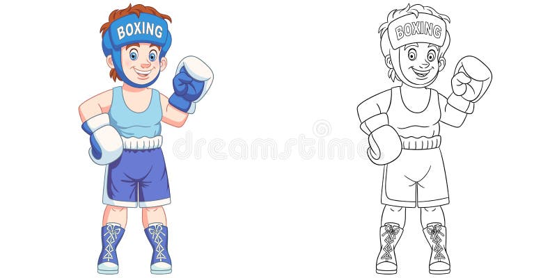 Мальчик боксер рисунок для детей