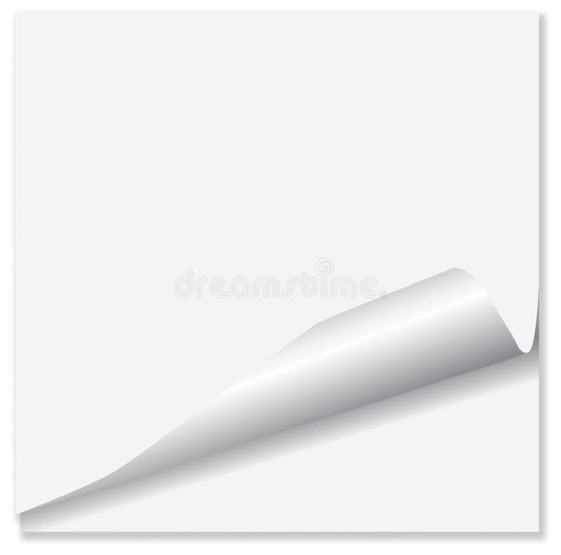 Clean render of a vector page curl on a white background. Clean render of a vector page curl on a white background.