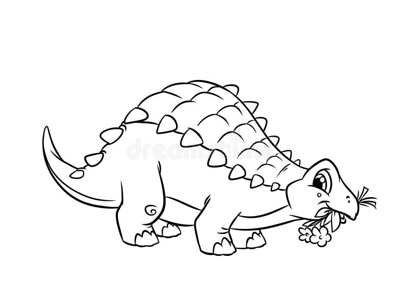 Страницы расцветки Ankylosaurus динозавра иллюстрация штока Страницы расцветки Ankylosaurus динозавра иллюстрация штока