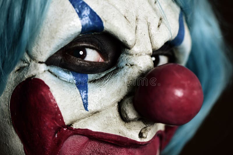 Closeup of a scary evil clown. Closeup of a scary evil clown