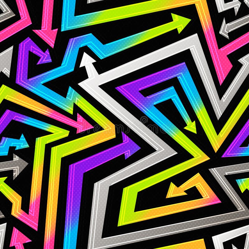 Стрелки rainbow геометрические. Безшовная модель иллюстрация вектора