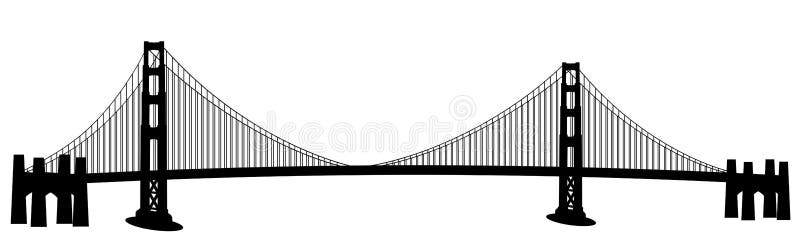 San Francisco Golden Gate Bridge Black and White Clip Art. San Francisco Golden Gate Bridge Black and White Clip Art