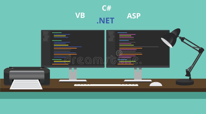 Студия visual места для работы программиста сетчатое vb asp технологии основное бесплатная иллюстрация Студия visual места для работы программиста сетчатое vb asp технологии основное бесплатная иллюстрация