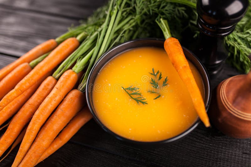 Суп моркови cream стоковое изображение rf Суп моркови cream стоковое изображение rf