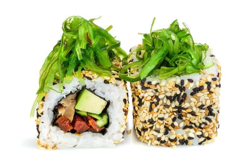 Суши Maki, 2 крена изолированного на белизне стоковая фотография Суши Maki, 2 крена изолированного на белизне стоковая фотография
