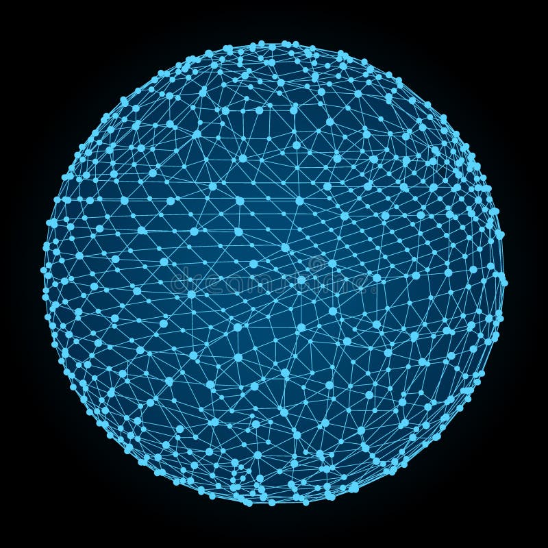сфера 3d Глобальные цифровые соединения технология иллюстрация вектора