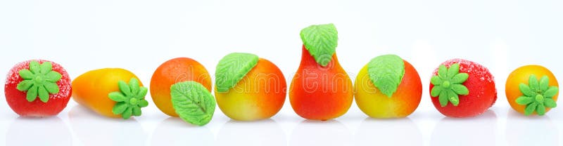 The sweets marzipan. In the form of fruit. The sweets marzipan. In the form of fruit