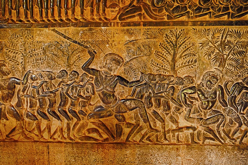 Сцена ада Asuras ударяя людей с asuda angkor Камбоджа ужинает wat siem Самый большой религиозный памятник в мире 162 6 он стоковое фото rf Сцена ада Asuras ударяя людей с asuda angkor Камбоджа ужинает wat siem Самый большой религиозный памятник в мире 162 6 он стоковое фото rf
